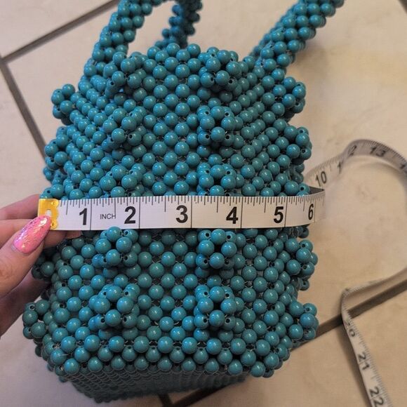 NWT Urban Expressions Turquoise Beaded Blue Handbag minibag - Picture 9 of 10